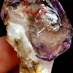 32g Super Seven esquelético amatista cristal de cuarzo/burbuja de agua en movimiento, cristales curativos de chakras de meditación N149