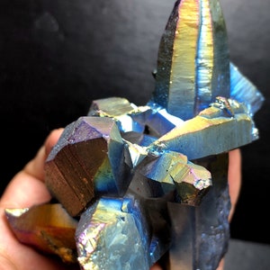 222g Rainbow Titanium Plated Crystal Cluster, Color-changing Crystal ...
