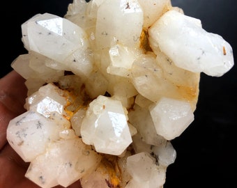 229g RARE Natural Hollandite Star Quartz CRYSTAL Point &Trapiche Hair R691