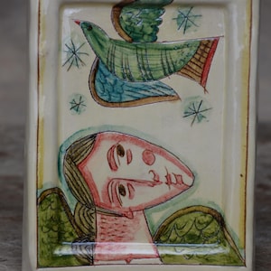 angel,garden,flying bird,wall art,ceramic decoration