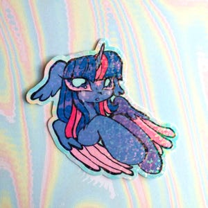 alicorn twilight | sparkly holo vinyl sticker