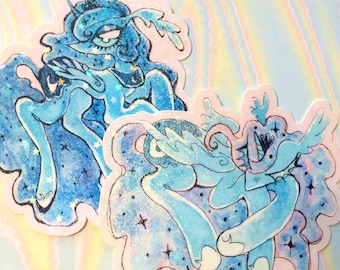 princess luna | sparkly holo vinyl stickers