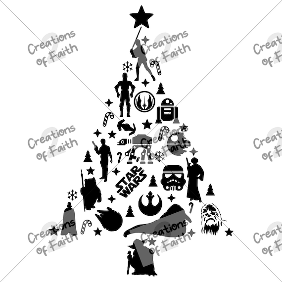 Download Free Star Wars Christmas Tree Etsy SVG DXF Cut File