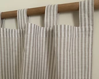 Linen Curtains, Linen Curtain Panels, Tab Top Linen Curtain Panel, Custom Curtains, Linen Drapes, White Linen Curtains