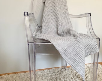 Linen throw , waffle pattern. Linen throw blanket.Linen blanket