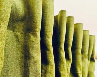 Linen Curtains, curtains ,Washed Linen Curtain Panel,  Linen Curtain, Custom curtain panel