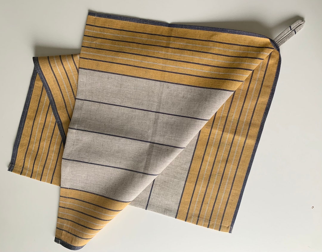 Linen/ Cotton Towel, Linen Dish Towel ,striped Tea Towel, Kitchen Towel