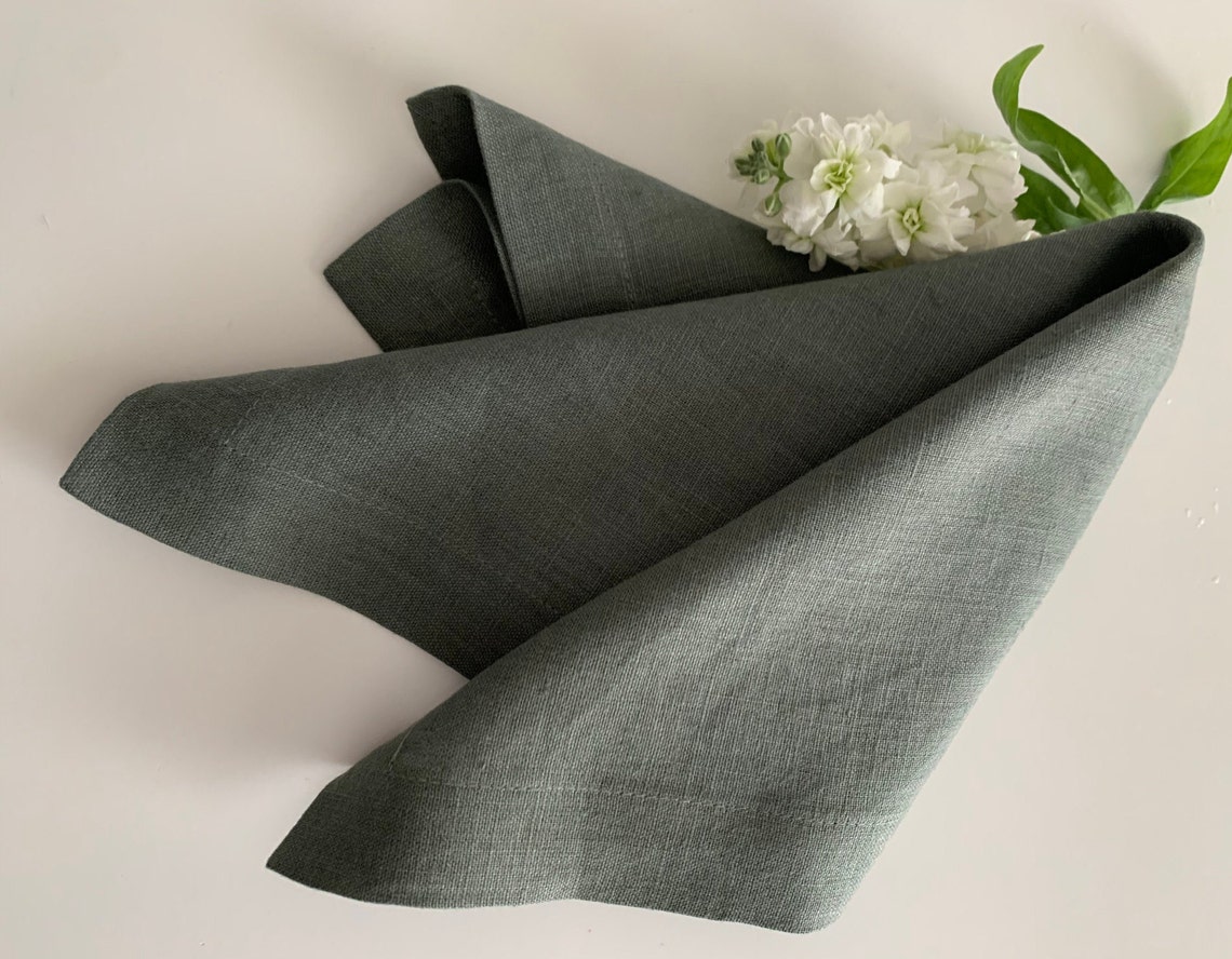 Linen Napkins Set, Linen Napkins, Pure Linen Napkin, Washed Linen Table ...