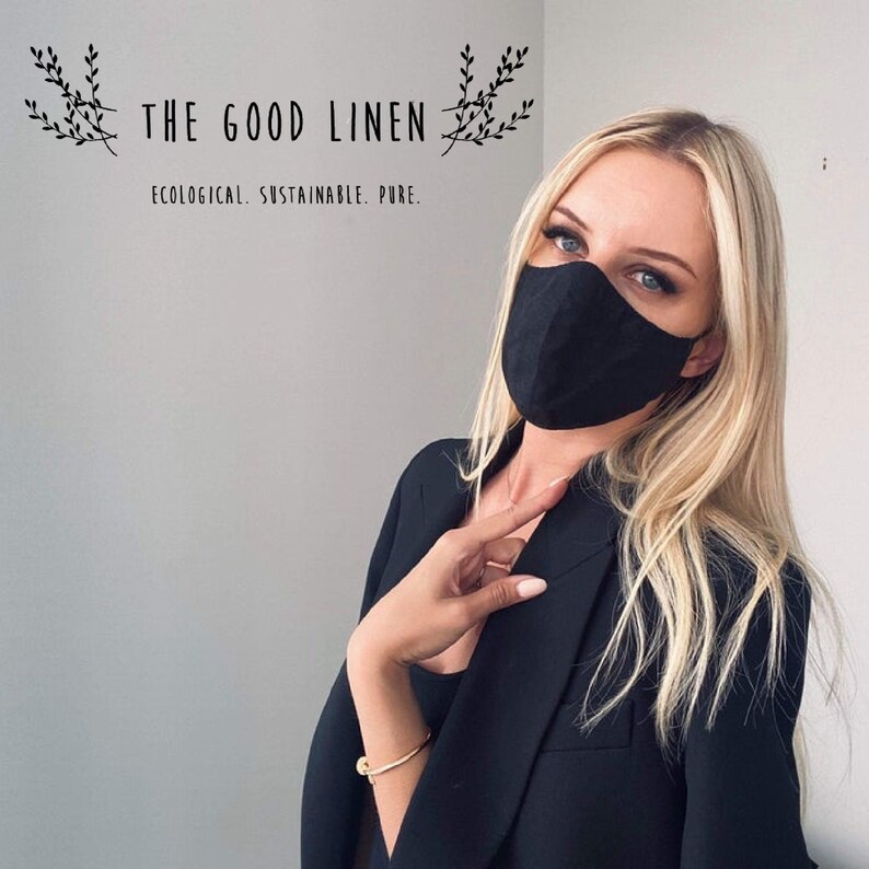 Face Mask , Linen Face Mask, Reusable Washable and Filter Pocket Etsy