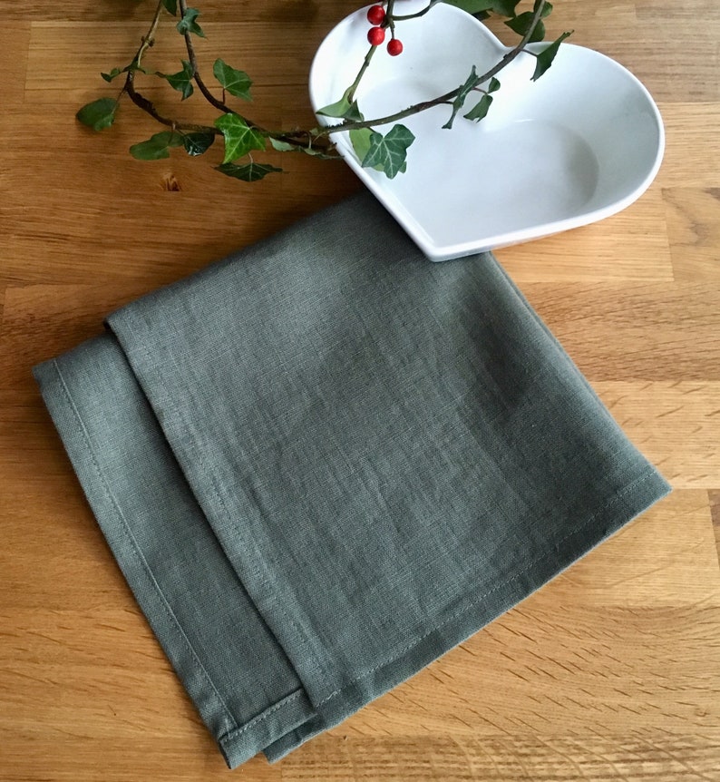Linen Napkins Dinner Napkins Sage Green Napkin Linen Etsy