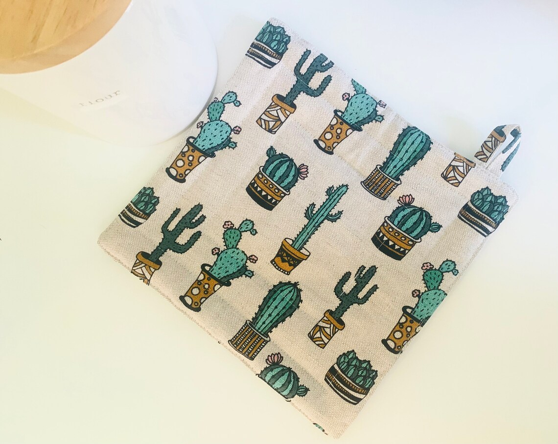 Linen Potholder, Quilted Linen Potholders , Linen Potholders ,oven