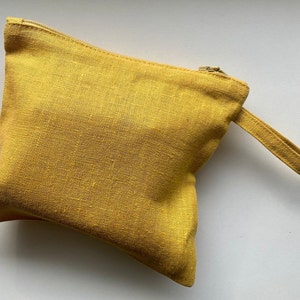 Makeup bag ,Linen Makeup Bag, washed linen ,Linen makeup pouch ,Linen Zipper Pouch for Makeup