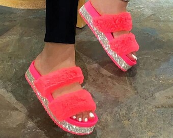 blinged out slippers