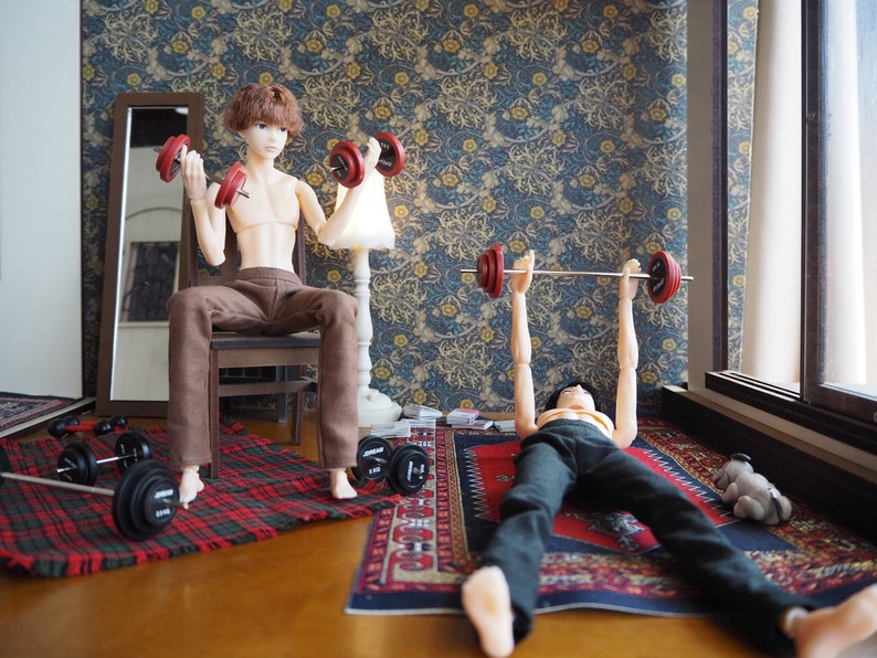 Realistico Miniature Dollhouse Gym Workout Allenamento Etsy