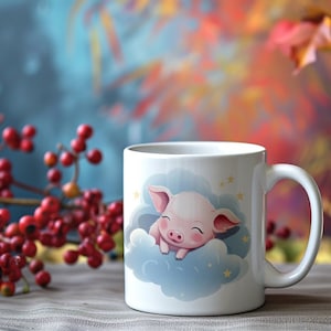 Lechón Cerdo Durmiendo Regalo Lindo Estilo De Dibujos Animados Taza