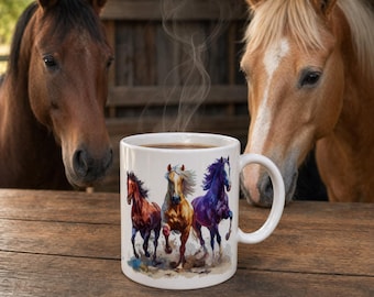 Taza con arte ecuestre: regalo para los amantes de los caballos