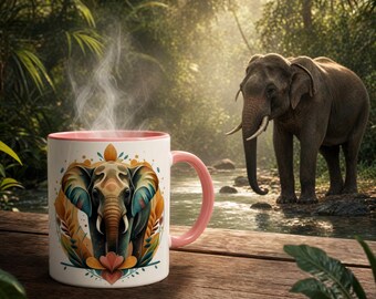 Koffiemok olifant kunst: cadeau dierenliefhebber