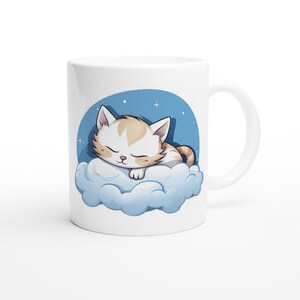 Kitten Cat Sleeping Cute Cartoon Style Gift Mug