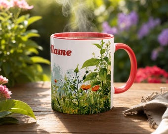 Personalized Gardener Mug: Floral Garden Hobby Gift