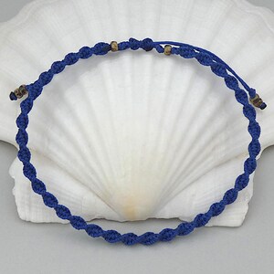 Royal Blue Macrame Bracelet: Adjustable Boho Coastal Jewellery