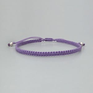 Purple bohemian bracelet for women.  Handmade macramé bracelet with adjustable strap ideal for everyday wear. Long distance gift for her.
