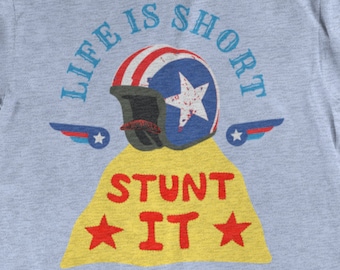 Life Is Short, Stunt It – Hot Rod Movie T-Shirt – Men/Unisex
