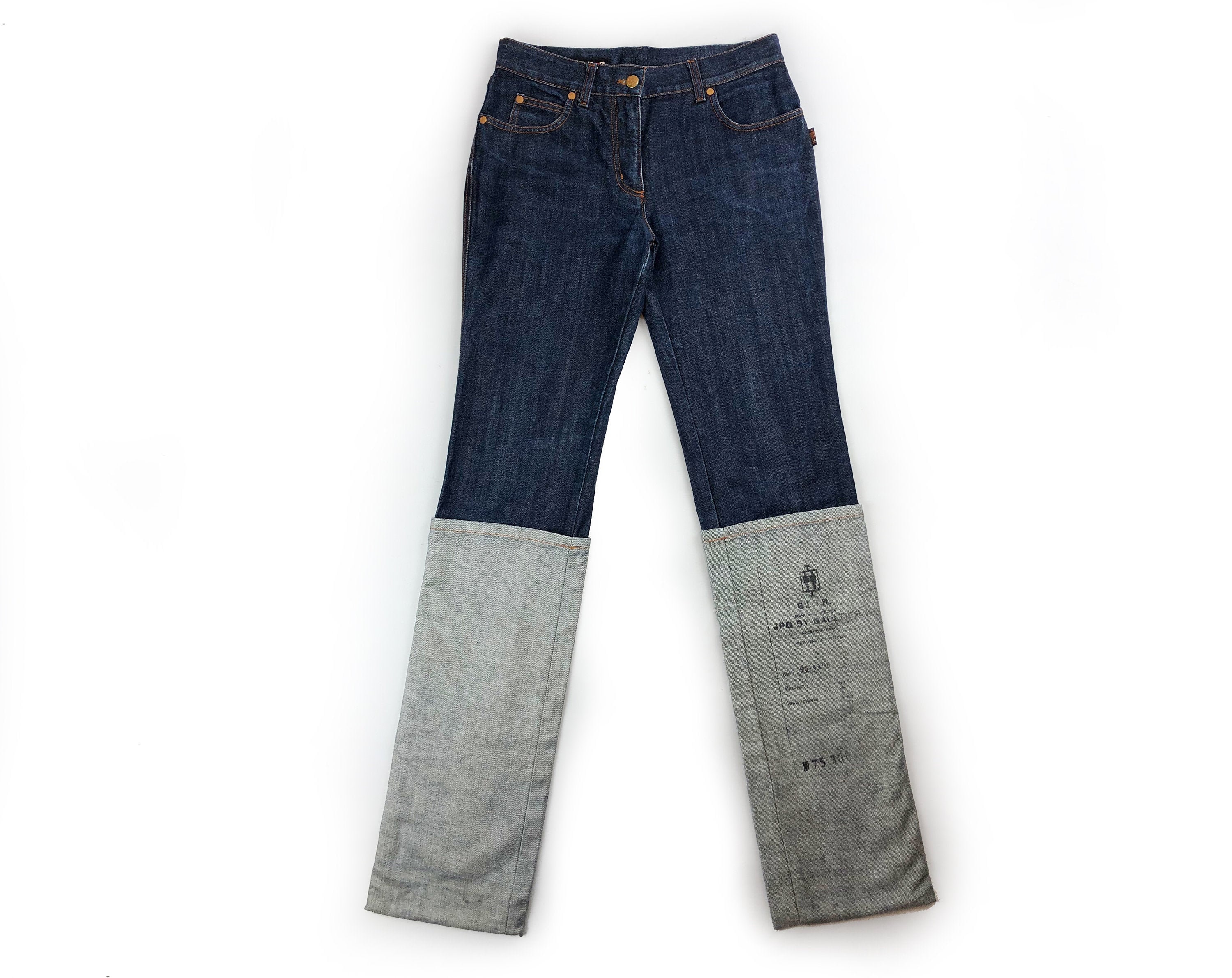 JEAN-PAUL GAULTIER — Iconic Oversized Cuff Blue Jeans Denim JEAN-PAUL GAULTIER — Iconic Oversized Cuff Blue Jeans Denim