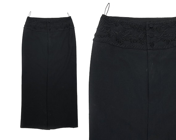 JEAN-PAUL GAULTIER - Long Black Skirt Embroidered With JEAN-PAUL GAULTIER - Long Black Skirt Embroidered With