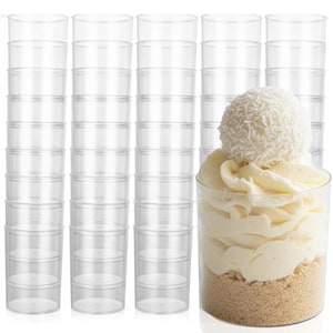 50 stuks plastic doorzichtige dessertbekers harde wegwerpbekers 60 ml - perfect voor mousse, gelei, kleinigheden, hapjes en evenementen