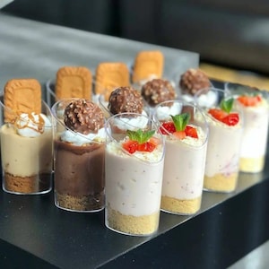 50 Pieces Reusable Clear Dessert Cups Hard 80ml - Perfect for Mousse, Jelly, Trifles, Appetizers & Events