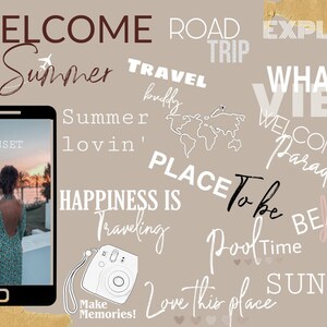 130 Travel Summer Instagram Story Stickers Digital Download 画像 2