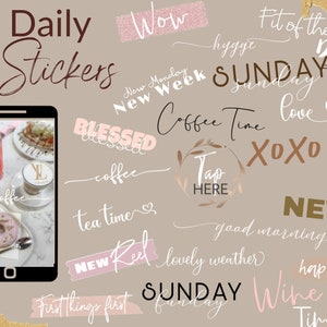 140+ Diario / Café / Buenos días / Instagram Story Stickers Descargar Digital