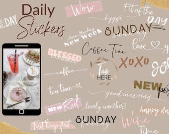 140+ Daily/Coffee/Good Morning| Instagram Story Stickers Digital Download