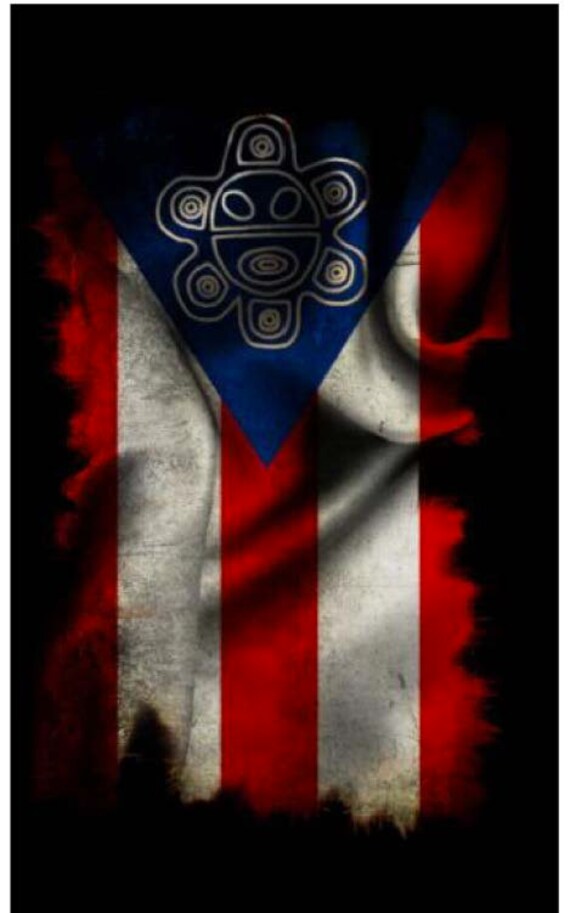 Sticker Vinyl Flag Puerto Rico Black 4 Bandera Puerto Rico Coqui