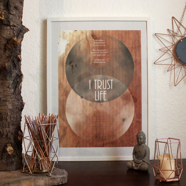 I TRUST LIFE Poster, Wandbild, Digitaldruck, Affirmationen, Modern Spirituality, Mindset, Yoga, Achtsamkeit