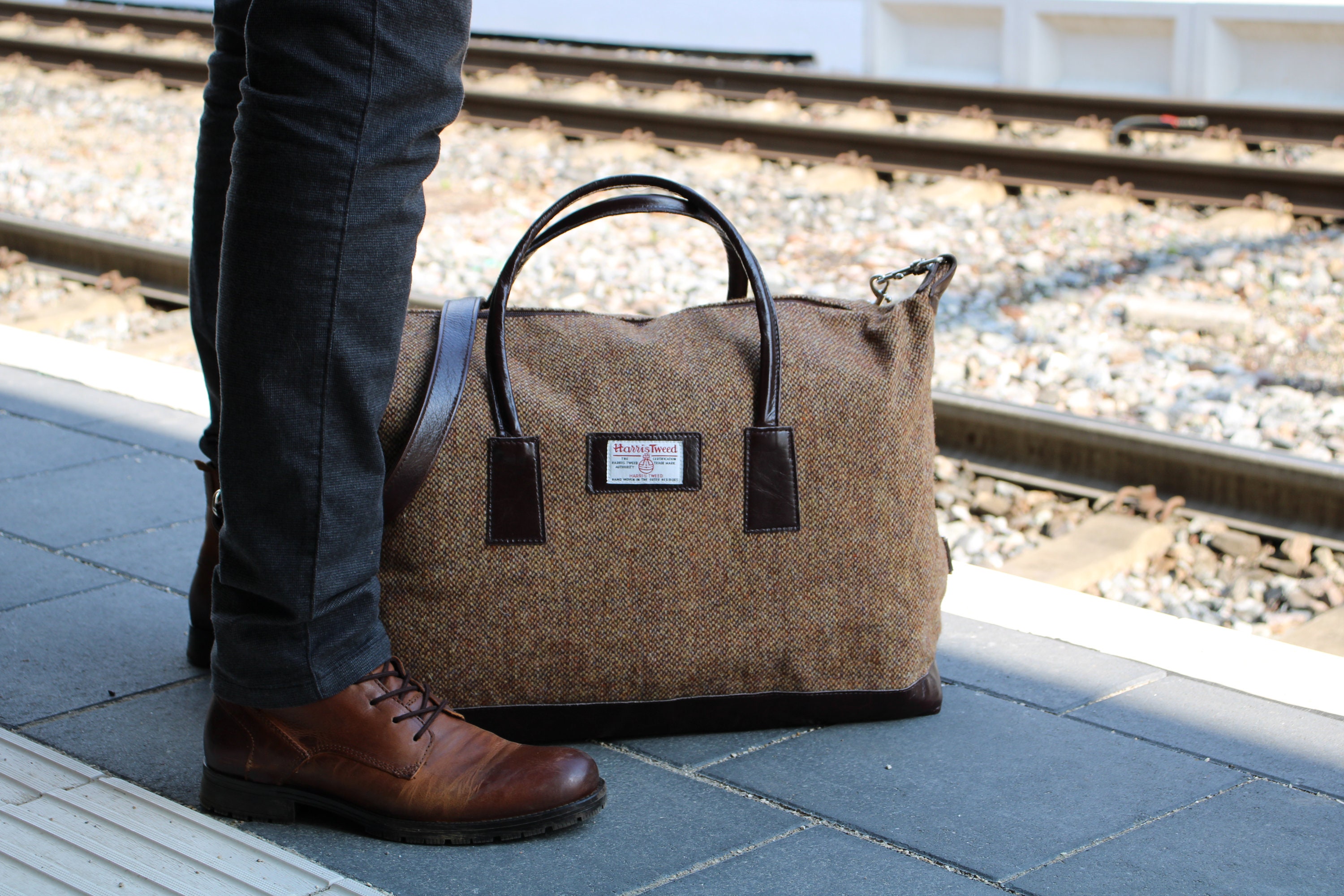 Harris tweed weekender bag hotsell