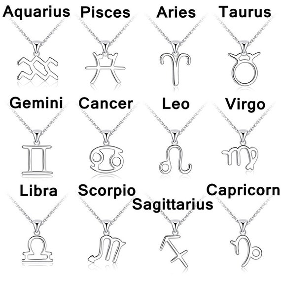 Personalized Zodiac Necklace Jewelry 925 Sterling Silver Etsy
