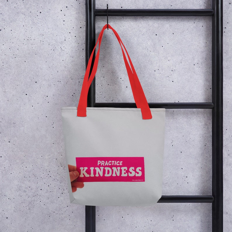 Inspirational bag Gift for her Messages bag Tote bag canvas Carrier Groceries bag Practice kindness tote bag Canvas bag