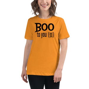 Boo! Entspanntes Frauen-T-Shirt