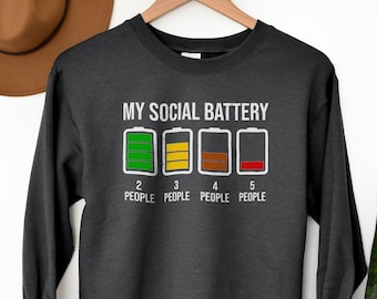 Social Batterie Sweatshirt: Lustiges Introvertiertes Geschenk
