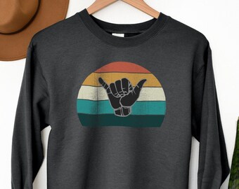Shaka Sign Sweatshirt: Vintage Surf Style