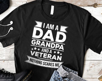 Veteran pappa morfar t-shirt: Militär hjälte gåva