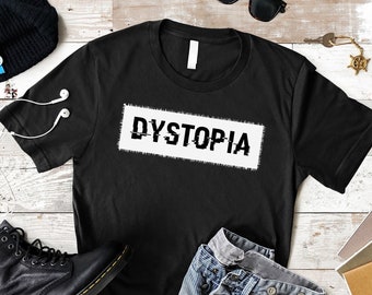 Maglietta Dystopia: maglietta grafica fantascientifica cyberpunk