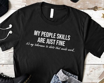 皮肉な人間関係スキルTシャツ：面白いユーモアギャグギフト