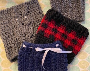 boots with plaid cuff