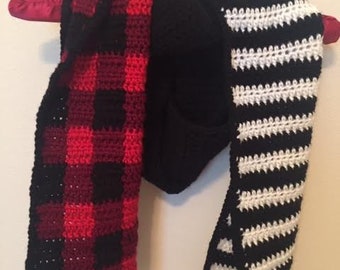 Striped Scarves, Crocheted Scarves, Plaid Scarves