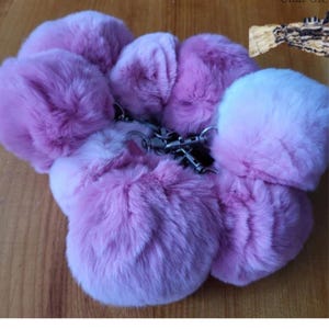 Pink Ball of Fur Keychain Fur Fox Tail&#39;s, Fox Fur Accessory Tassel&#39;s Fashion Bag Tag