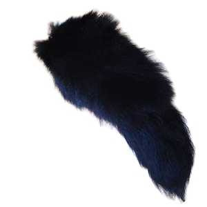 Fox Tail Tassel For Fashion Bag Legitimate Fox Fur Keyring Accessory Luxury Black 30/38 cm