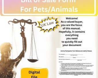 Sjabloon voor document voor huisdieren, Britse rechtsvorm (directe download