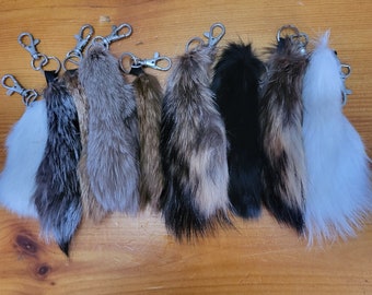 Real Fox Fur Tail Keychain: Fashion Bag Tassel Accessory